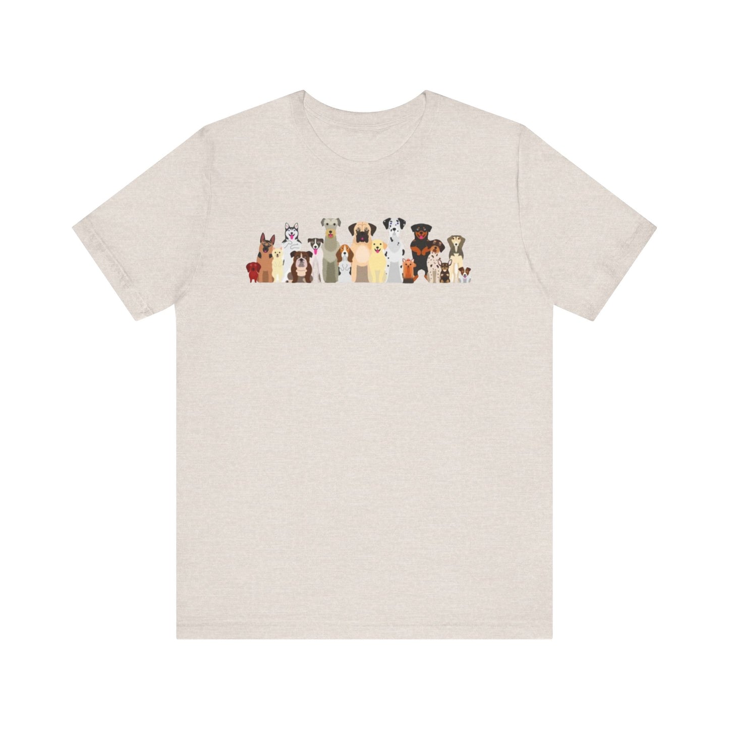 Fun Pack of Dogs - Front & Back Design - Unisex Jersey Short Sleeve Tee