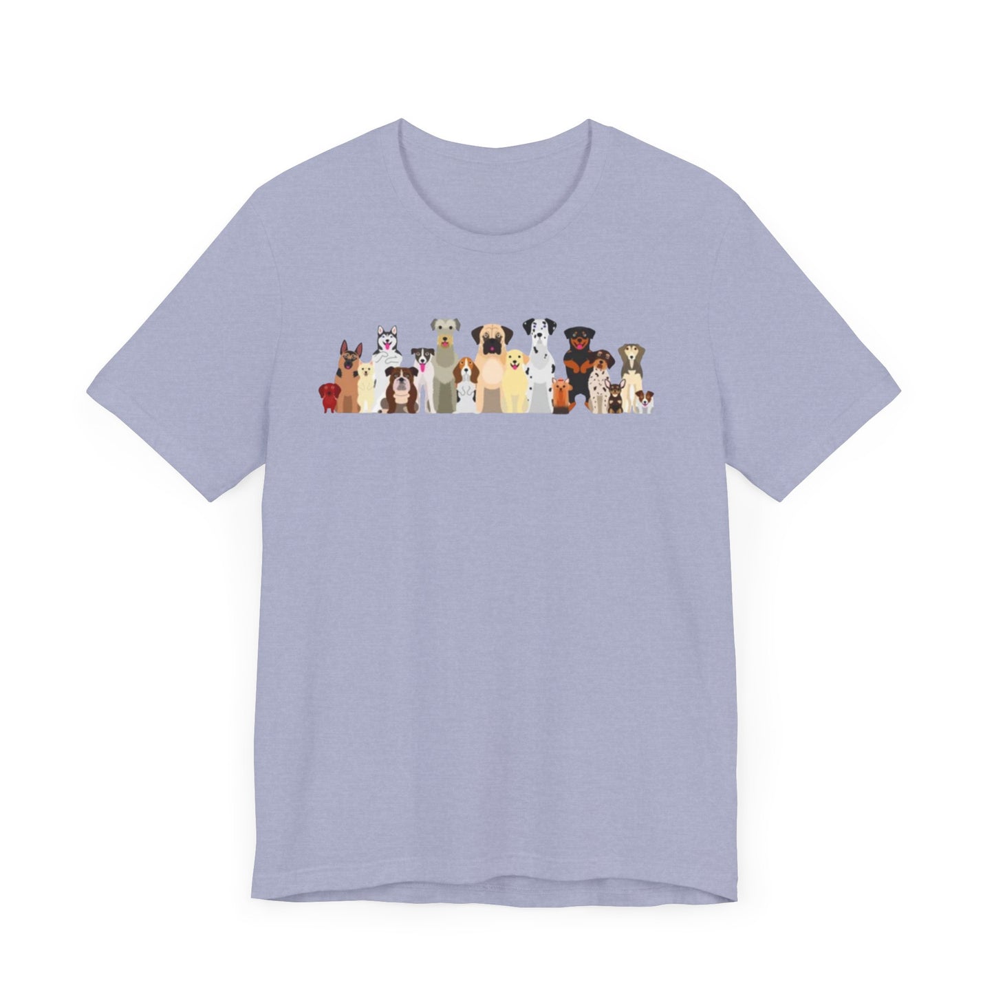 Fun Pack of Dogs - Front & Back Design - Unisex Jersey Short Sleeve Tee
