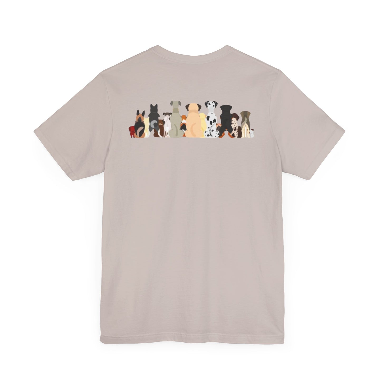 Fun Pack of Dogs - Front & Back Design - Unisex Jersey Short Sleeve Tee
