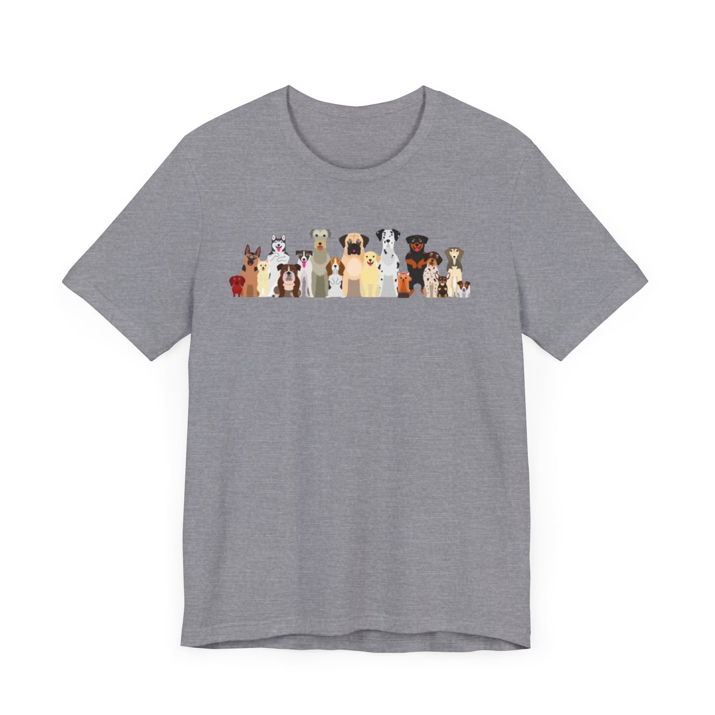 Fun Pack of Dogs - Front & Back Design - Unisex Jersey Short Sleeve Tee