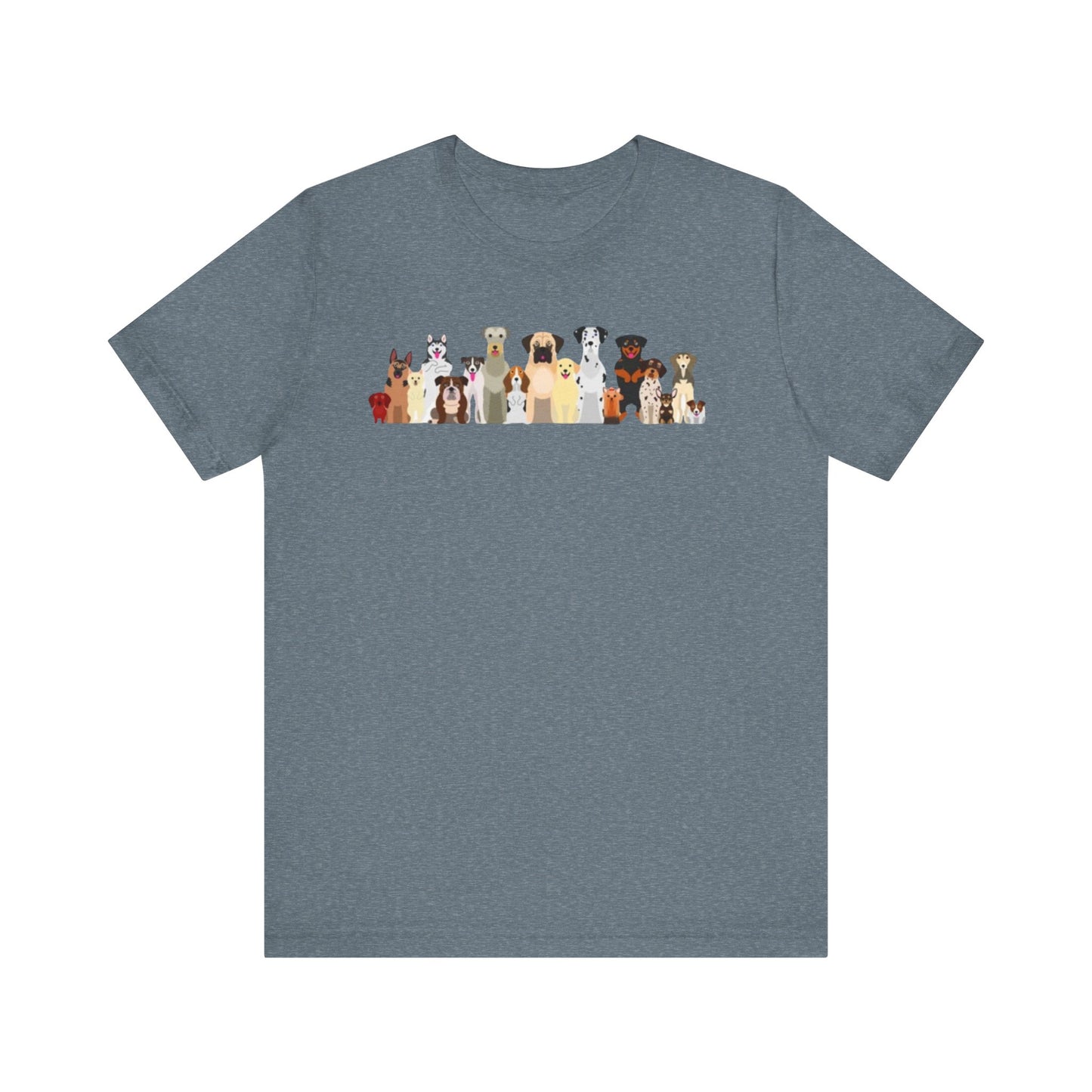 Fun Pack of Dogs - Front & Back Design - Unisex Jersey Short Sleeve Tee