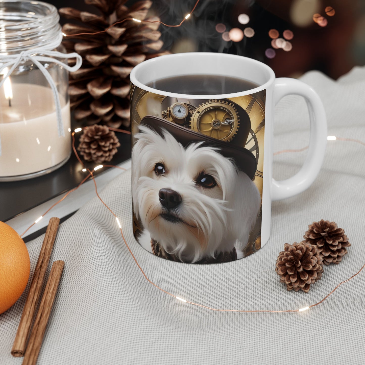 Steampunk Westie Ceramic Mug, (11oz, 15oz)