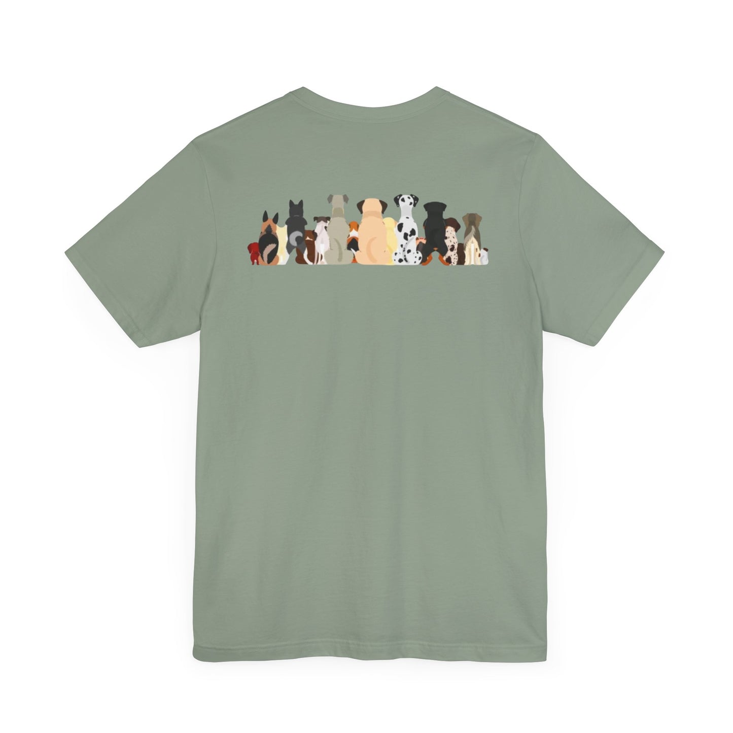 Fun Pack of Dogs - Front & Back Design - Unisex Jersey Short Sleeve Tee