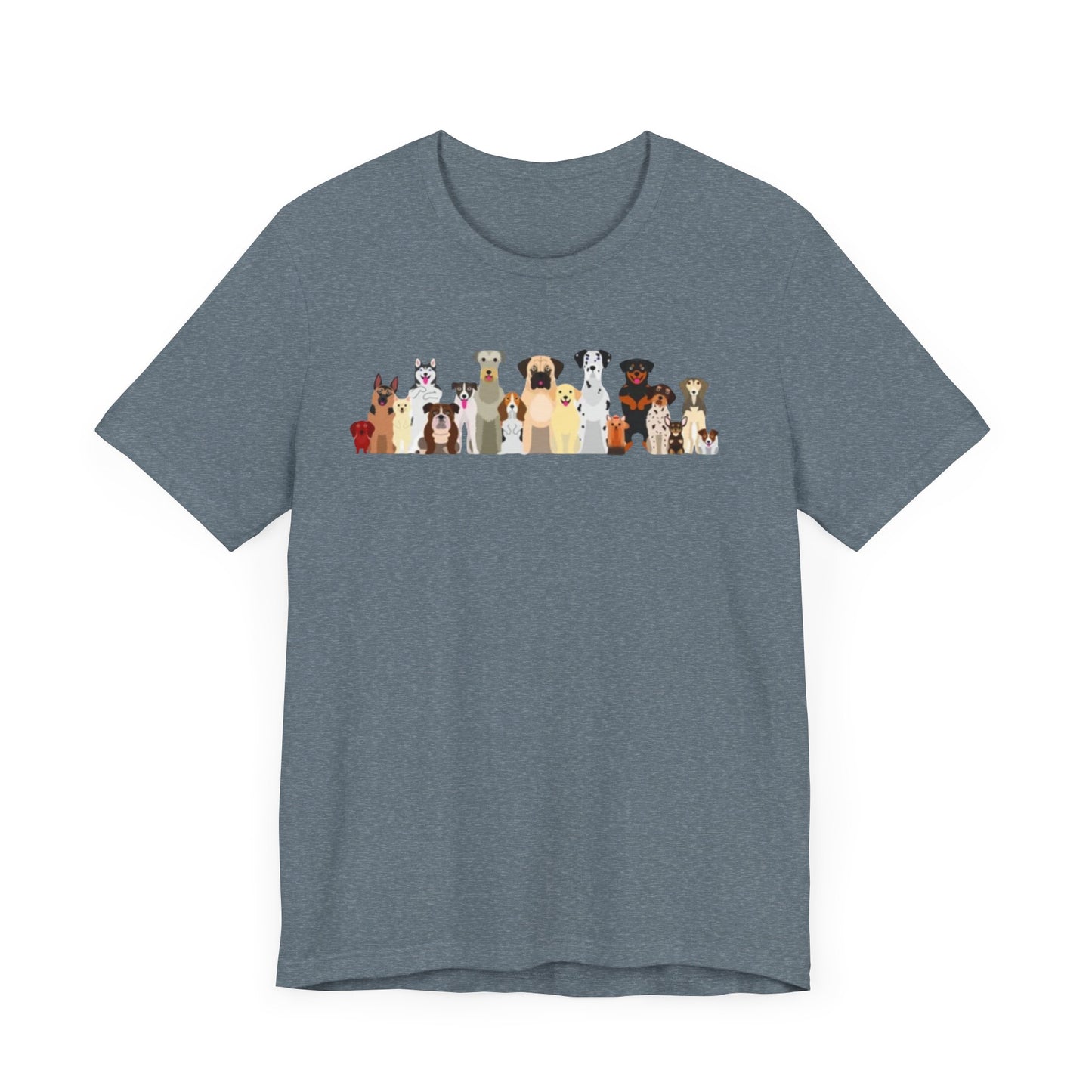 Fun Pack of Dogs - Front & Back Design - Unisex Jersey Short Sleeve Tee