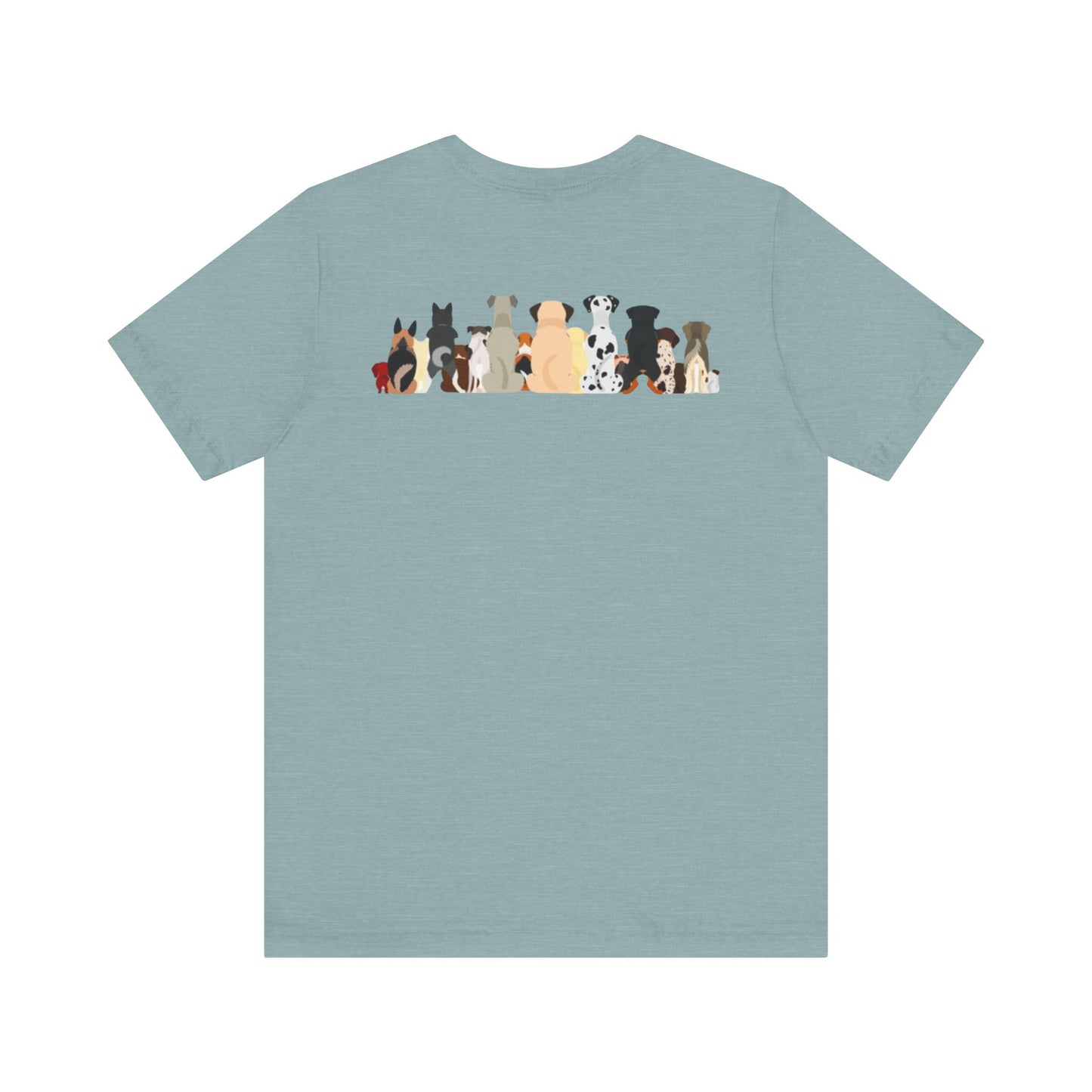 Fun Pack of Dogs - Front & Back Design - Unisex Jersey Short Sleeve Tee