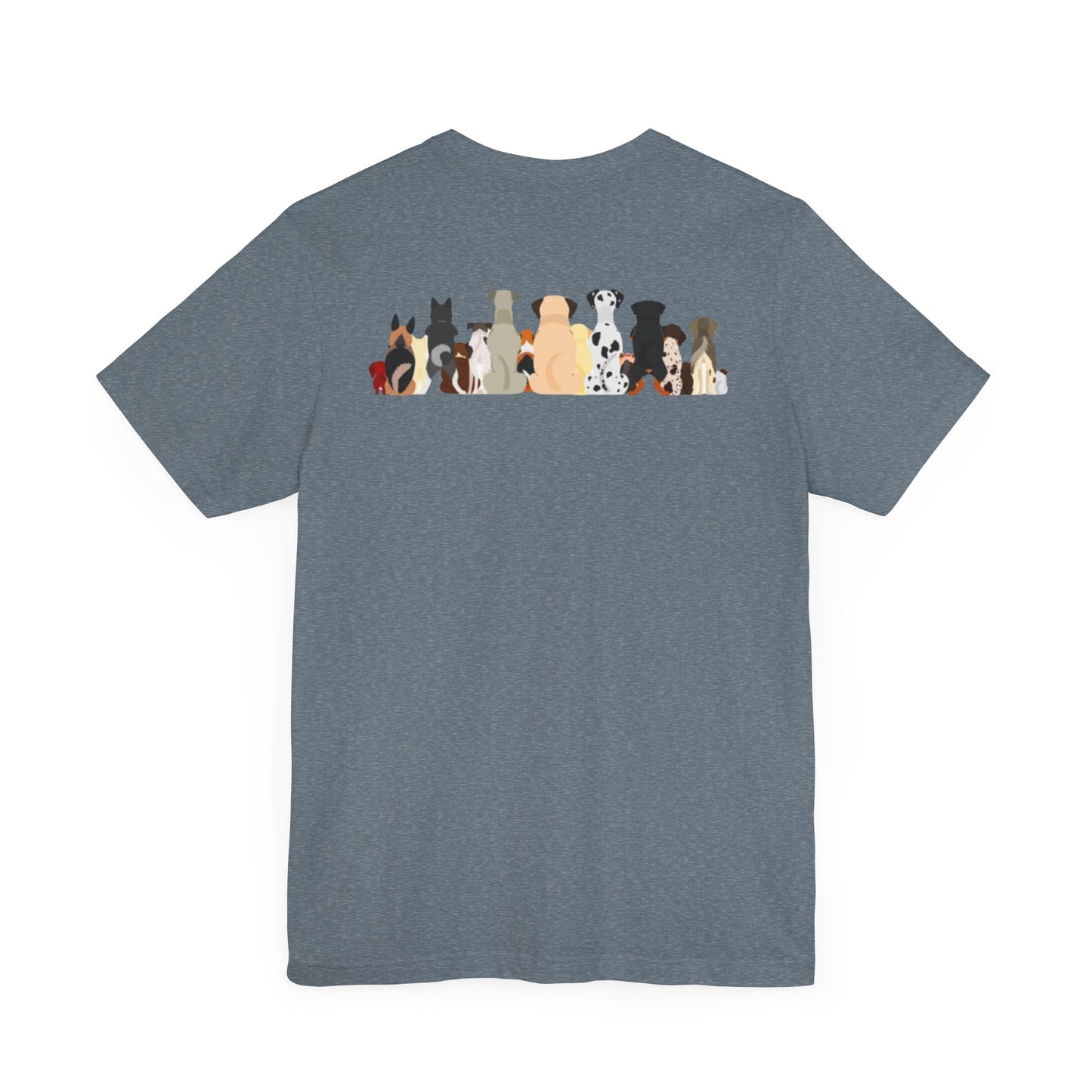 Fun Pack of Dogs - Front & Back Design - Unisex Jersey Short Sleeve Tee