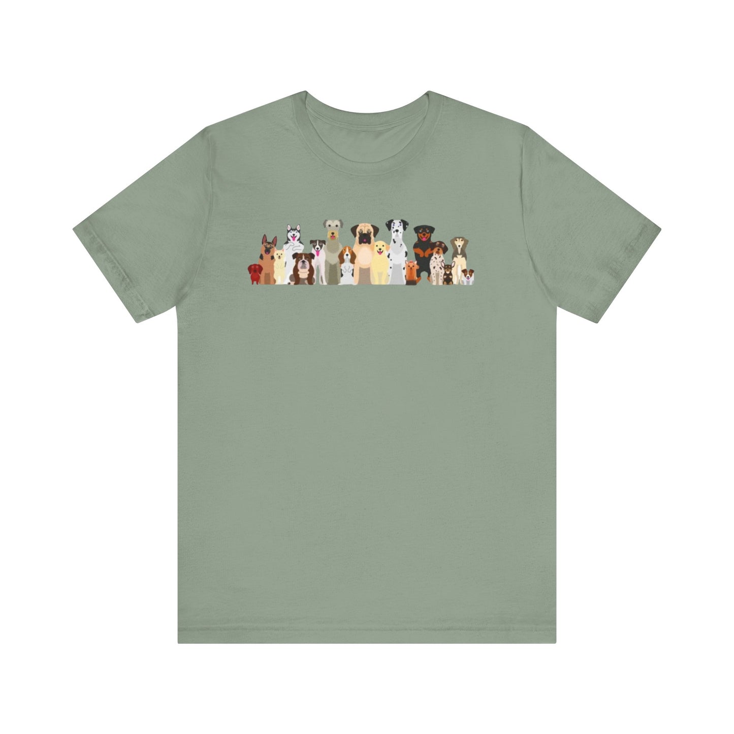 Fun Pack of Dogs - Front & Back Design - Unisex Jersey Short Sleeve Tee