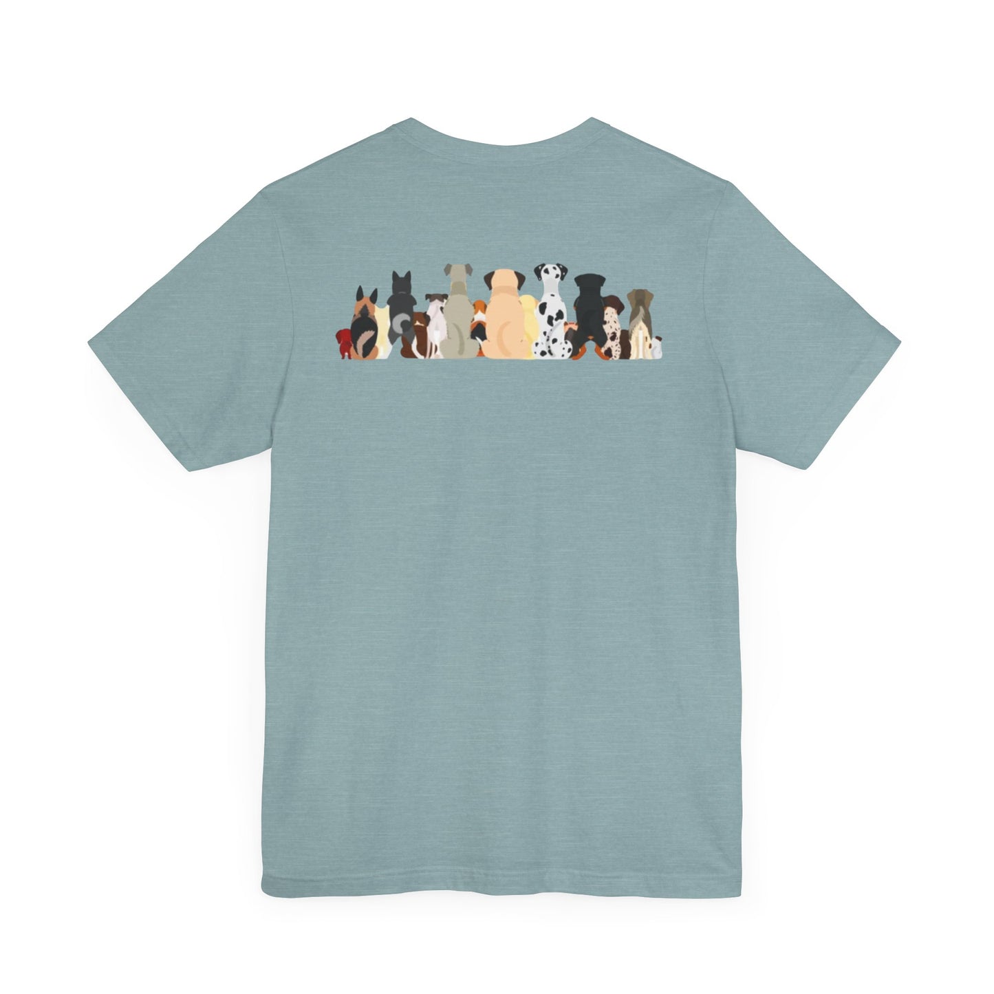 Fun Pack of Dogs - Front & Back Design - Unisex Jersey Short Sleeve Tee