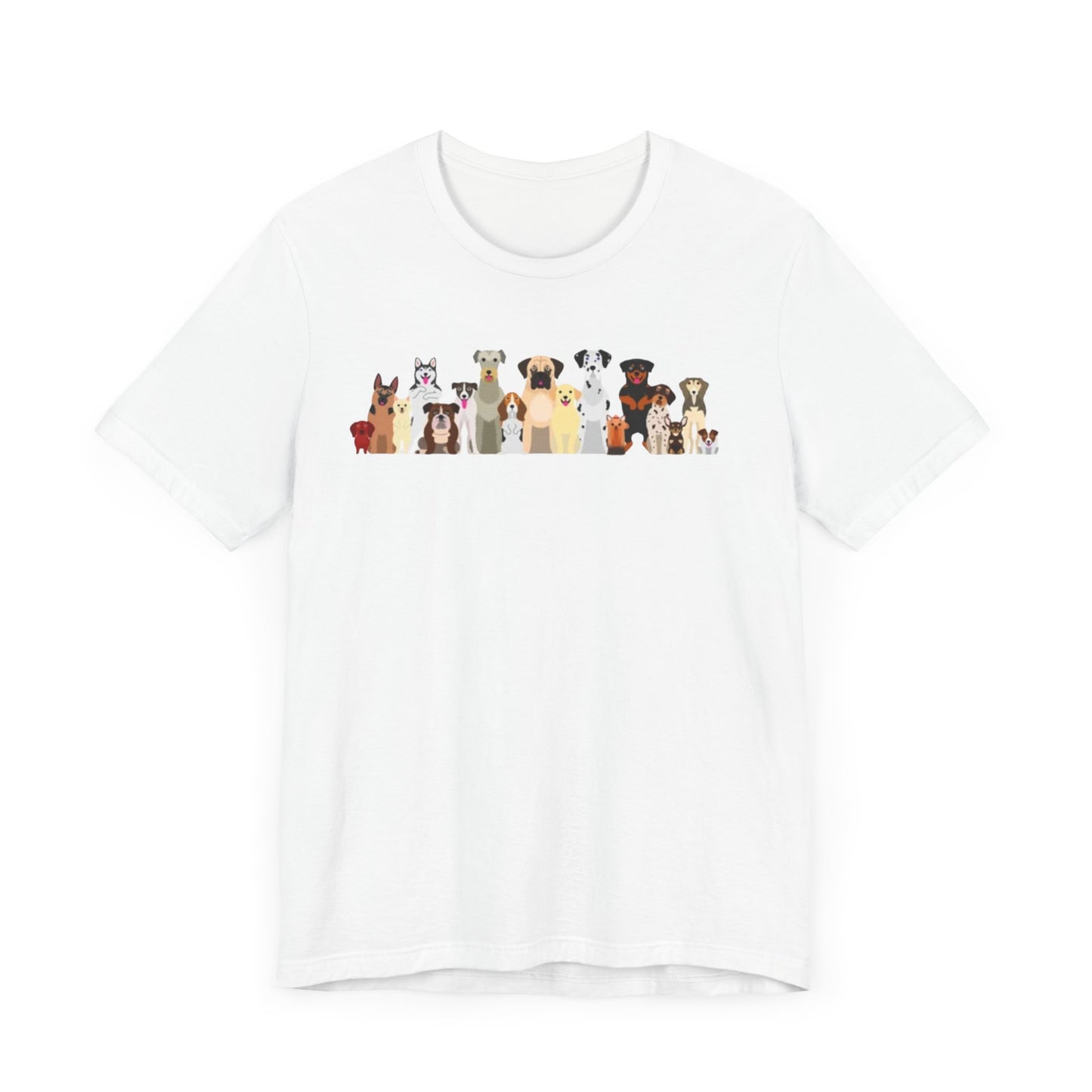 Fun Pack of Dogs - Front & Back Design - Unisex Jersey Short Sleeve Tee