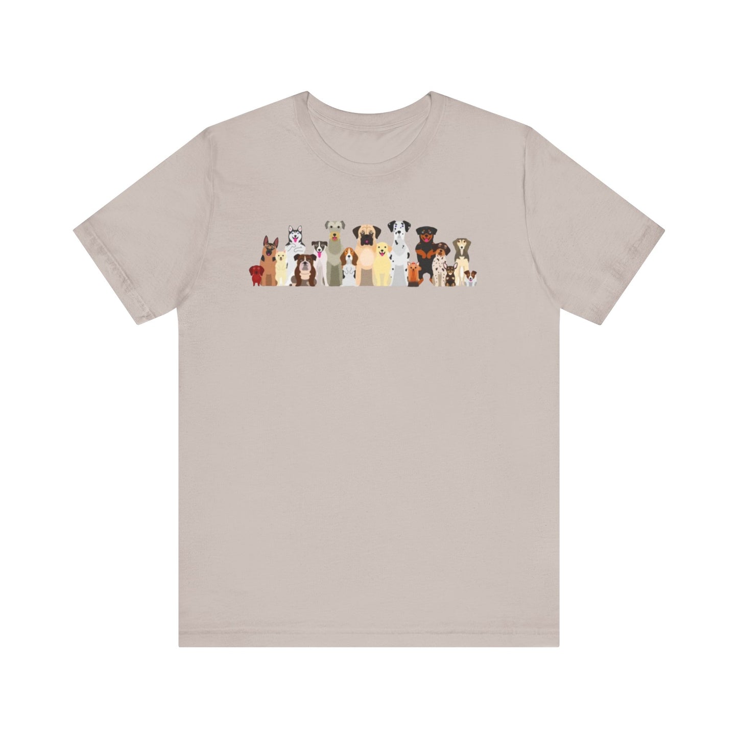 Fun Pack of Dogs - Front & Back Design - Unisex Jersey Short Sleeve Tee