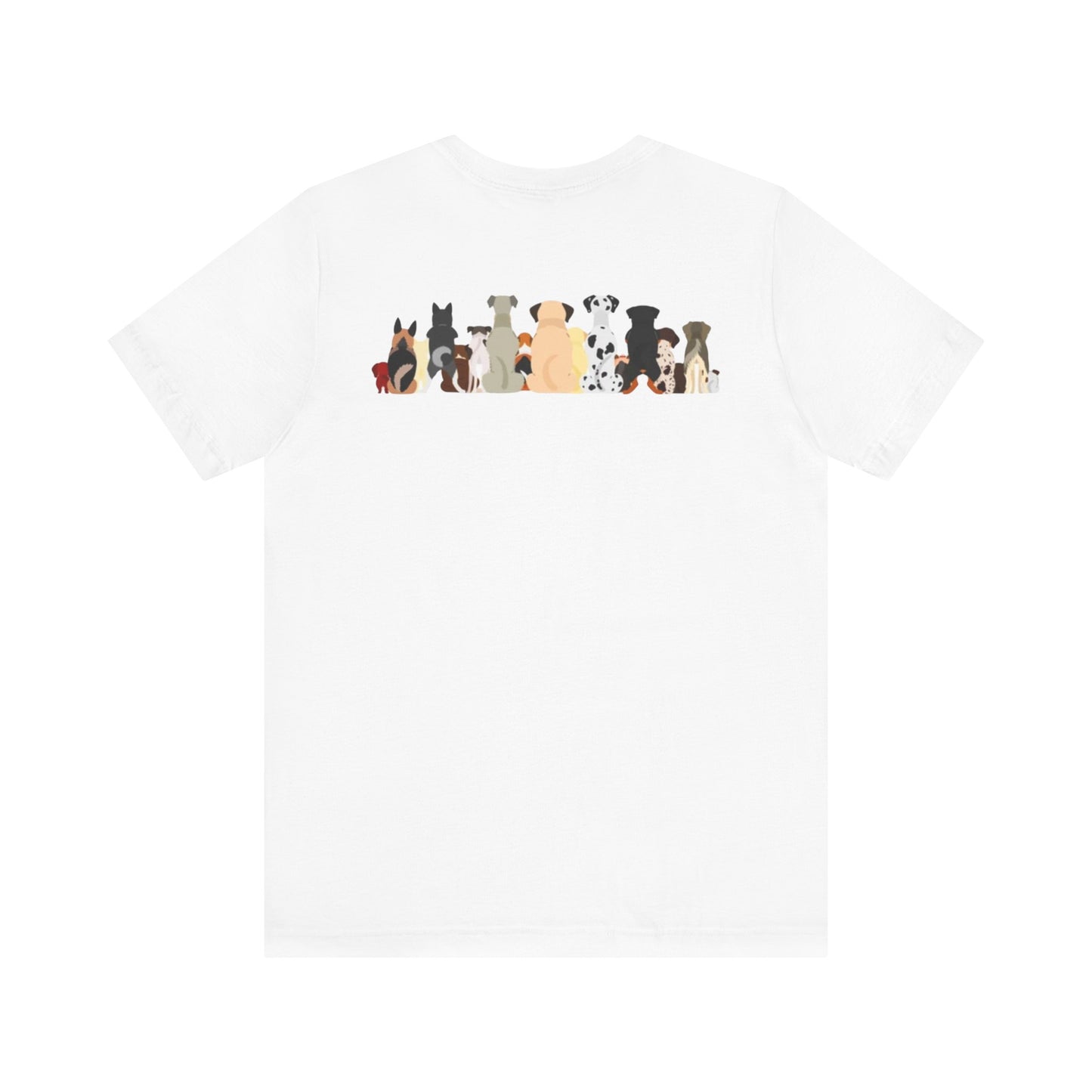 Fun Pack of Dogs - Front & Back Design - Unisex Jersey Short Sleeve Tee
