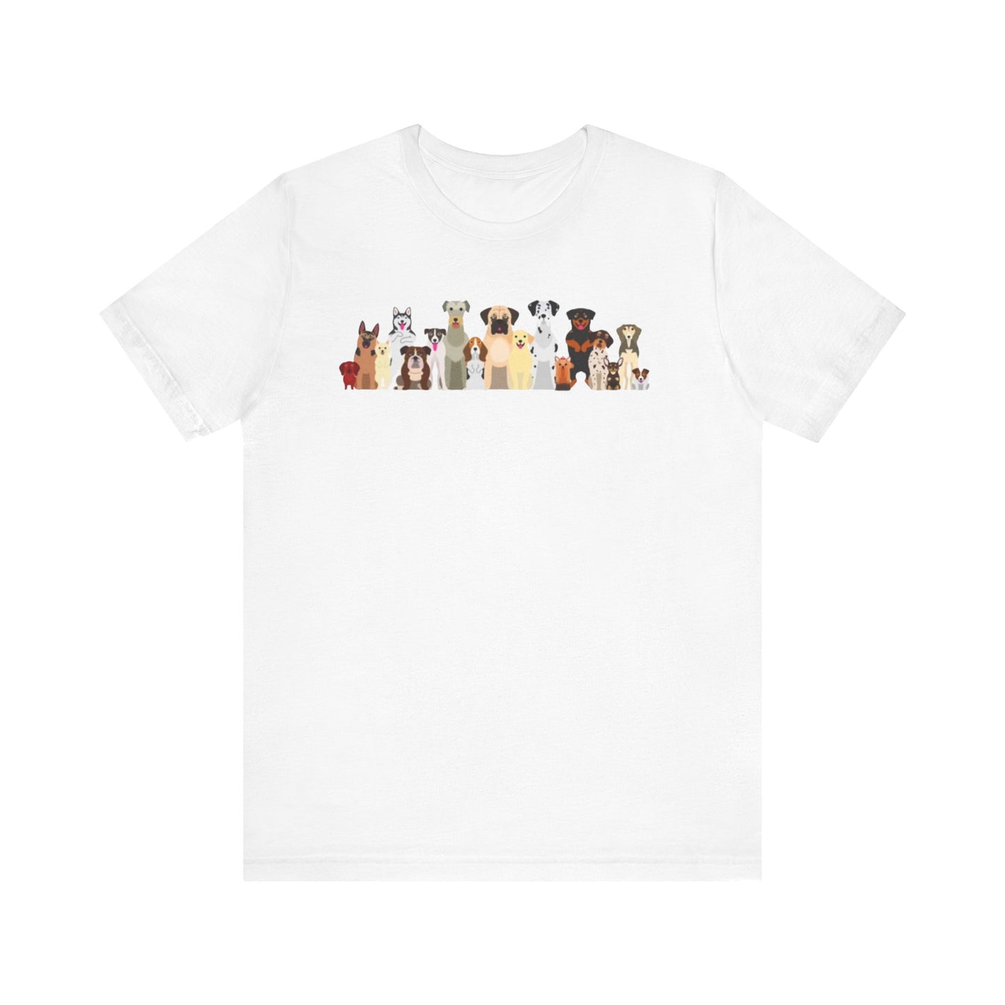 Fun Pack of Dogs - Front & Back Design - Unisex Jersey Short Sleeve Tee