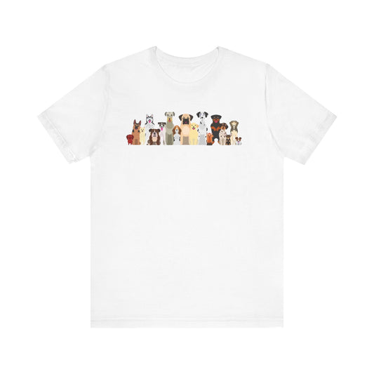 Fun Pack of Dogs - Front & Back Design - Unisex Jersey Short Sleeve Tee