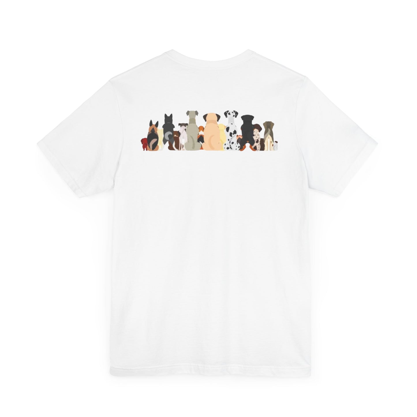 Fun Pack of Dogs - Front & Back Design - Unisex Jersey Short Sleeve Tee