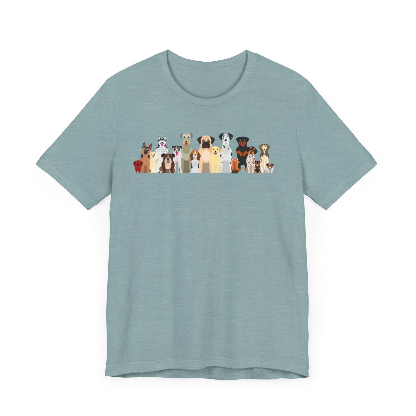 Fun Pack of Dogs - Front & Back Design - Unisex Jersey Short Sleeve Tee