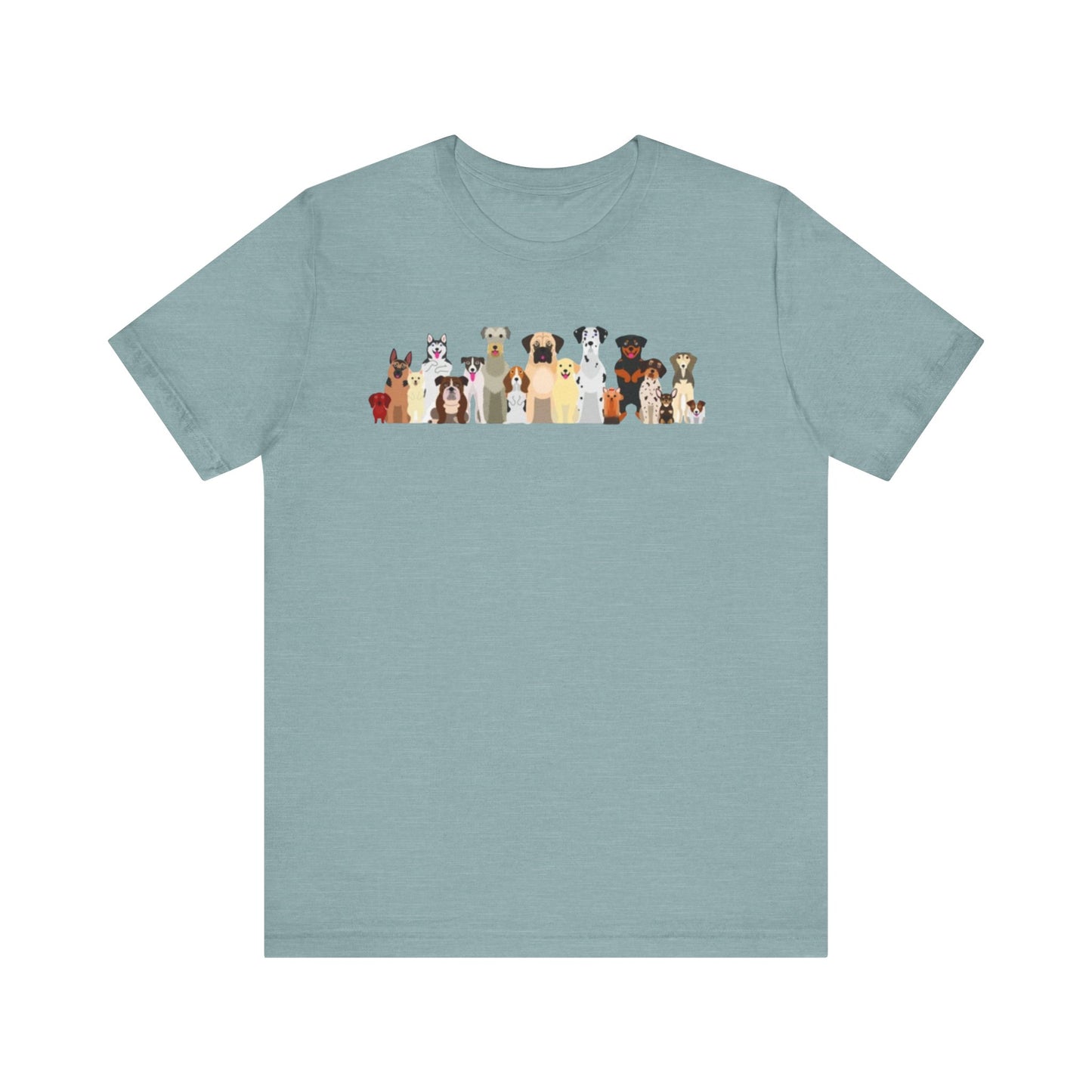 Fun Pack of Dogs - Front & Back Design - Unisex Jersey Short Sleeve Tee