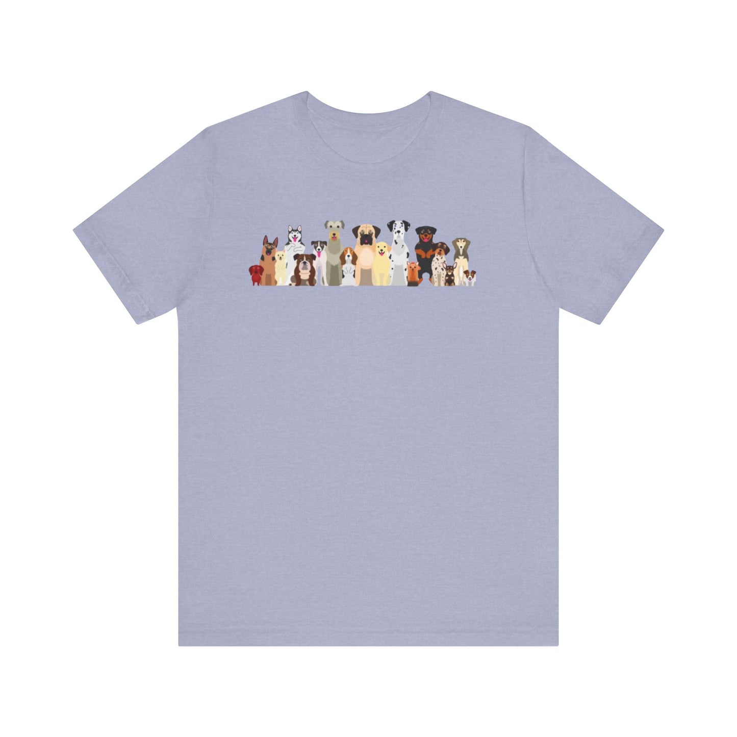 Fun Pack of Dogs - Front & Back Design - Unisex Jersey Short Sleeve Tee