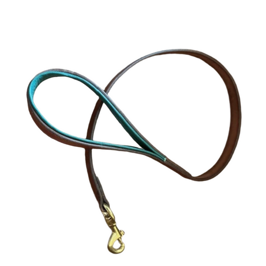 Amish Made Luxury Leather Training Leads - 1 Foot or 3 Feet - Padded Handle & Brass Hardware