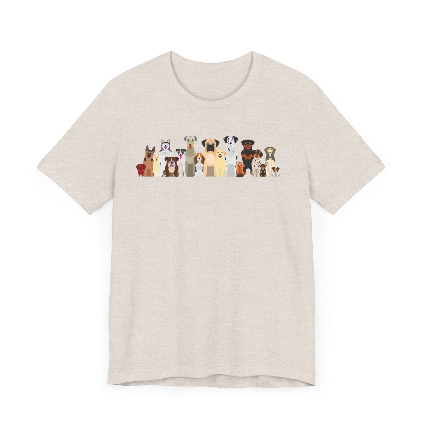 Fun Pack of Dogs - Front & Back Design - Unisex Jersey Short Sleeve Tee