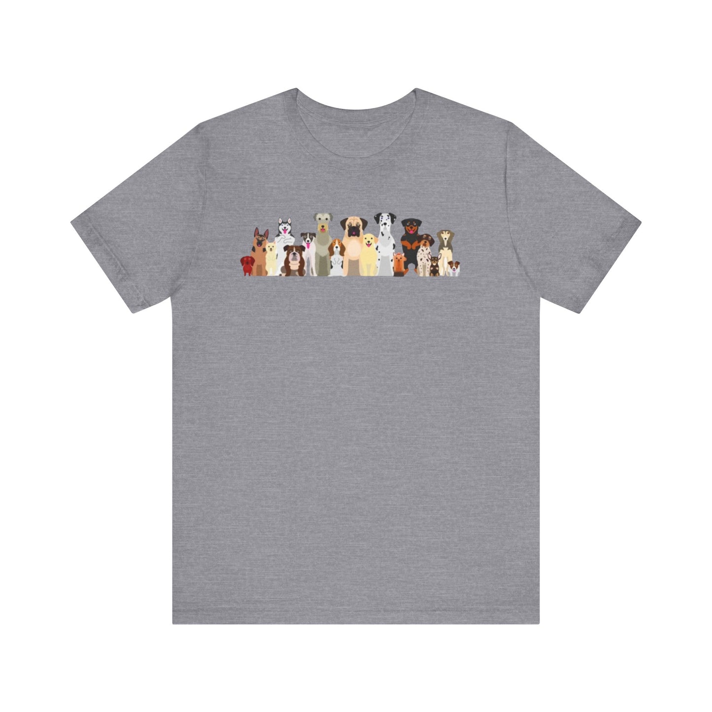 Fun Pack of Dogs - Front & Back Design - Unisex Jersey Short Sleeve Tee
