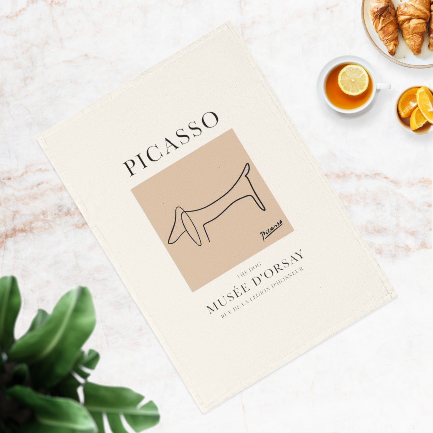 Picasso Dog Art - Cotton Tea Towel