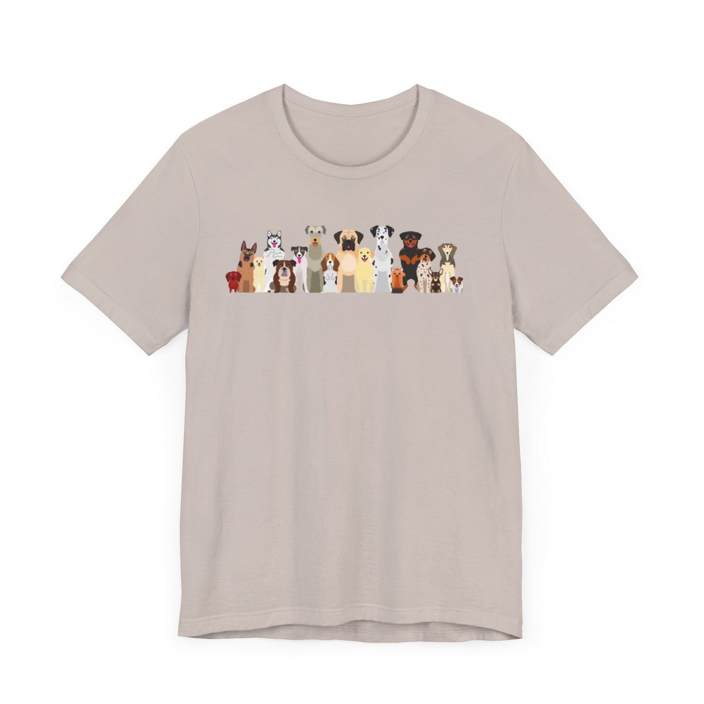 Fun Pack of Dogs - Front & Back Design - Unisex Jersey Short Sleeve Tee