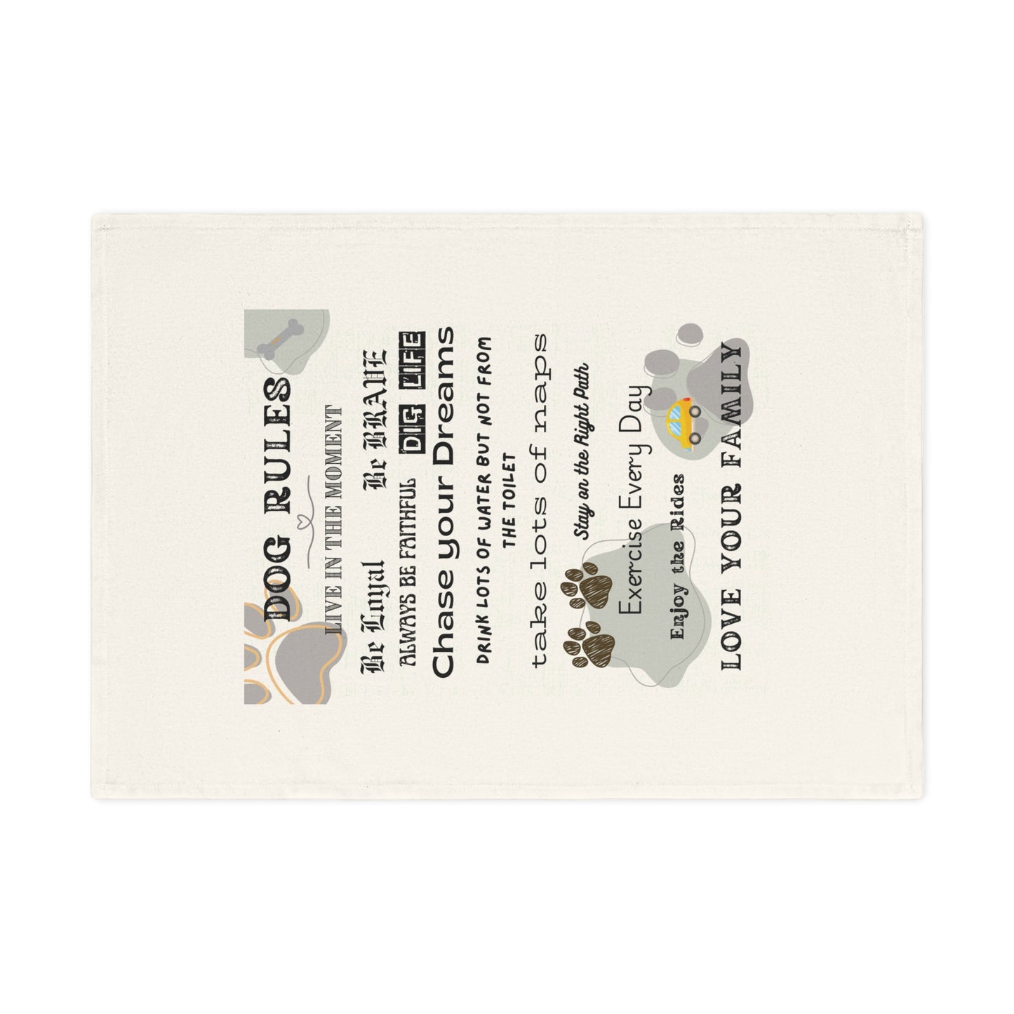 DOG RULES - Cotton Tea Towel