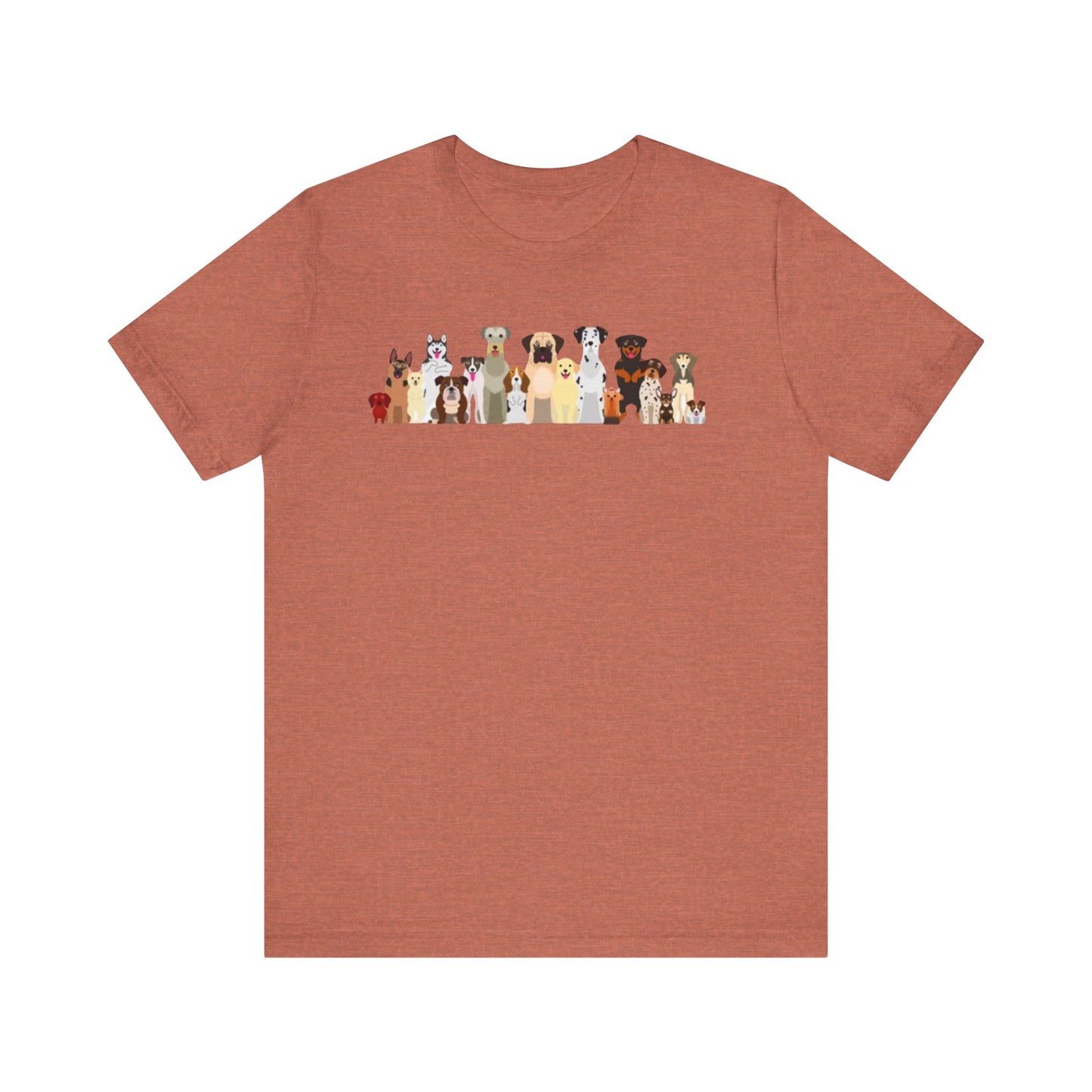 Fun Pack of Dogs - Front & Back Design - Unisex Jersey Short Sleeve Tee