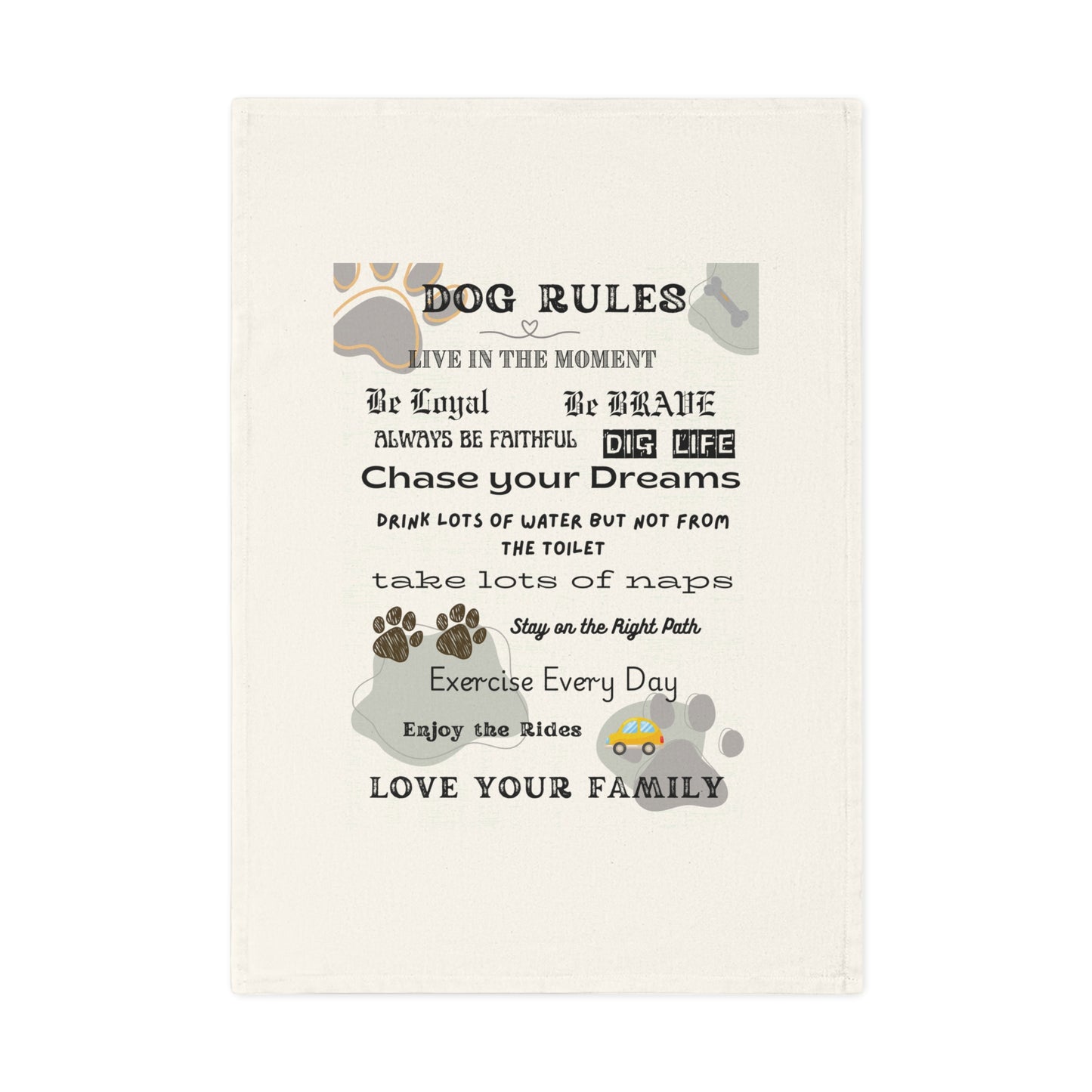 DOG RULES - Cotton Tea Towel