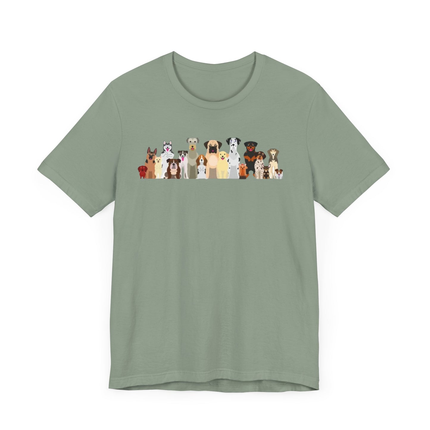 Fun Pack of Dogs - Front & Back Design - Unisex Jersey Short Sleeve Tee