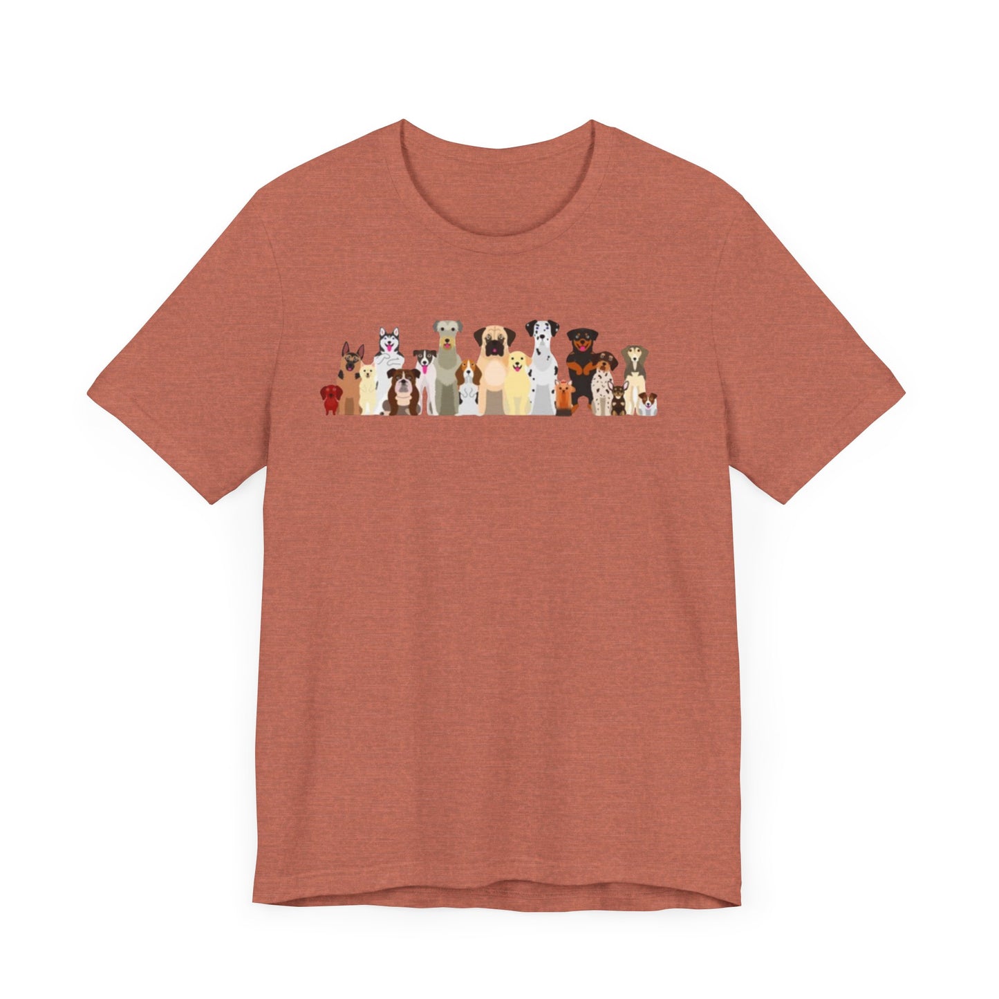 Fun Pack of Dogs - Front & Back Design - Unisex Jersey Short Sleeve Tee