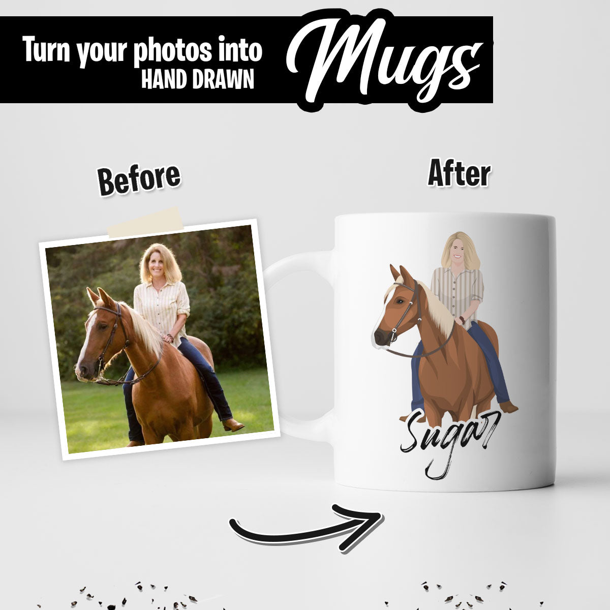 Custom Horse Drawing Mug -