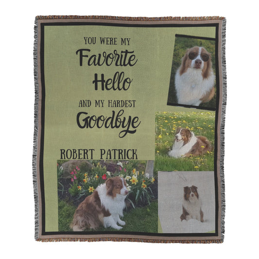 Custom Photo Collage Woven Blanket Throw - Pet Memorial Tribute, Animal Remembrance Gift, Cozy Keepsake Throw, Personalized Pet Loss Comfort, Custom Dog Cat Tribute