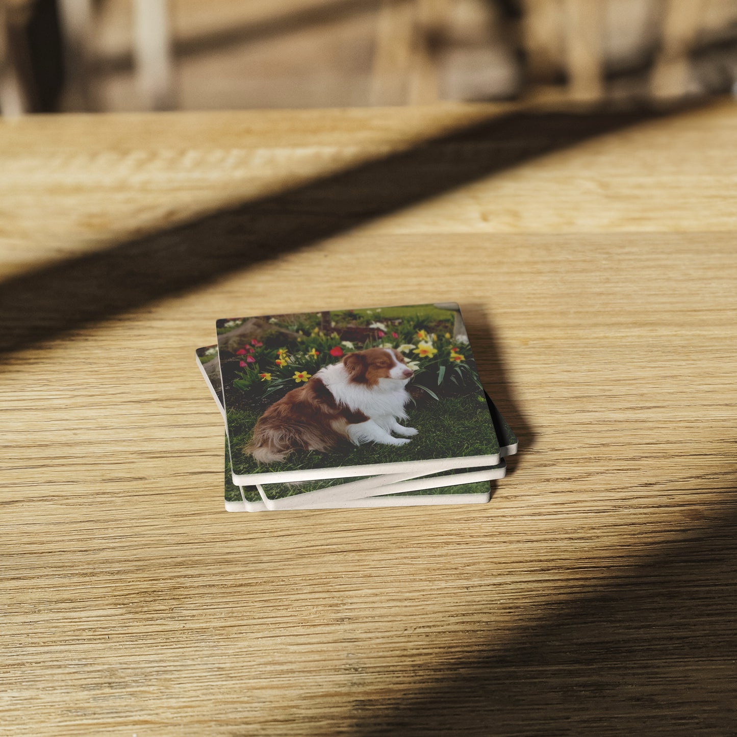 Custom Photo Stone Coasters - Set of 4 - Great Gift!