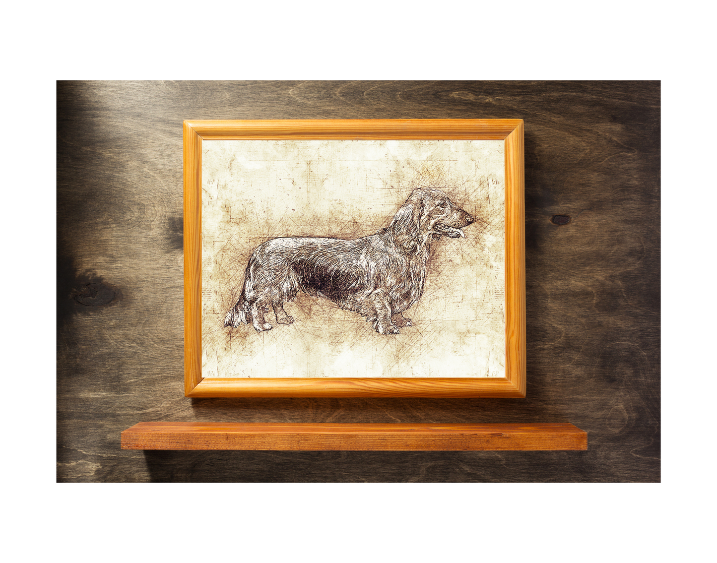 “Dog Breed Art Print – 11x14 Leonardo da Vinci Style Sketch – Choose Your Breed: Great Dane, Dachshund, Golden Retriever, German Shepherd, Aussie, Heeler & More”