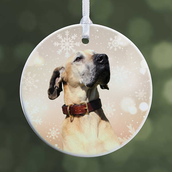 Pet Ornament -Customizable - Personalized - Photo Ornament - Great Gift, Pet Memorial, Family Portrait (Square)