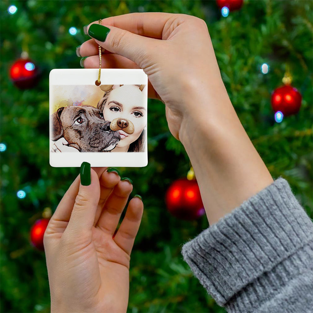 Personalized Gifts | Photo Ornament | Customize Your Photo, Art, Design or Text -Great Gift for Parents, Grandparents, Newly Engaged, 1st Christmas, Pet Parent, 2021 Rectangular Ornament