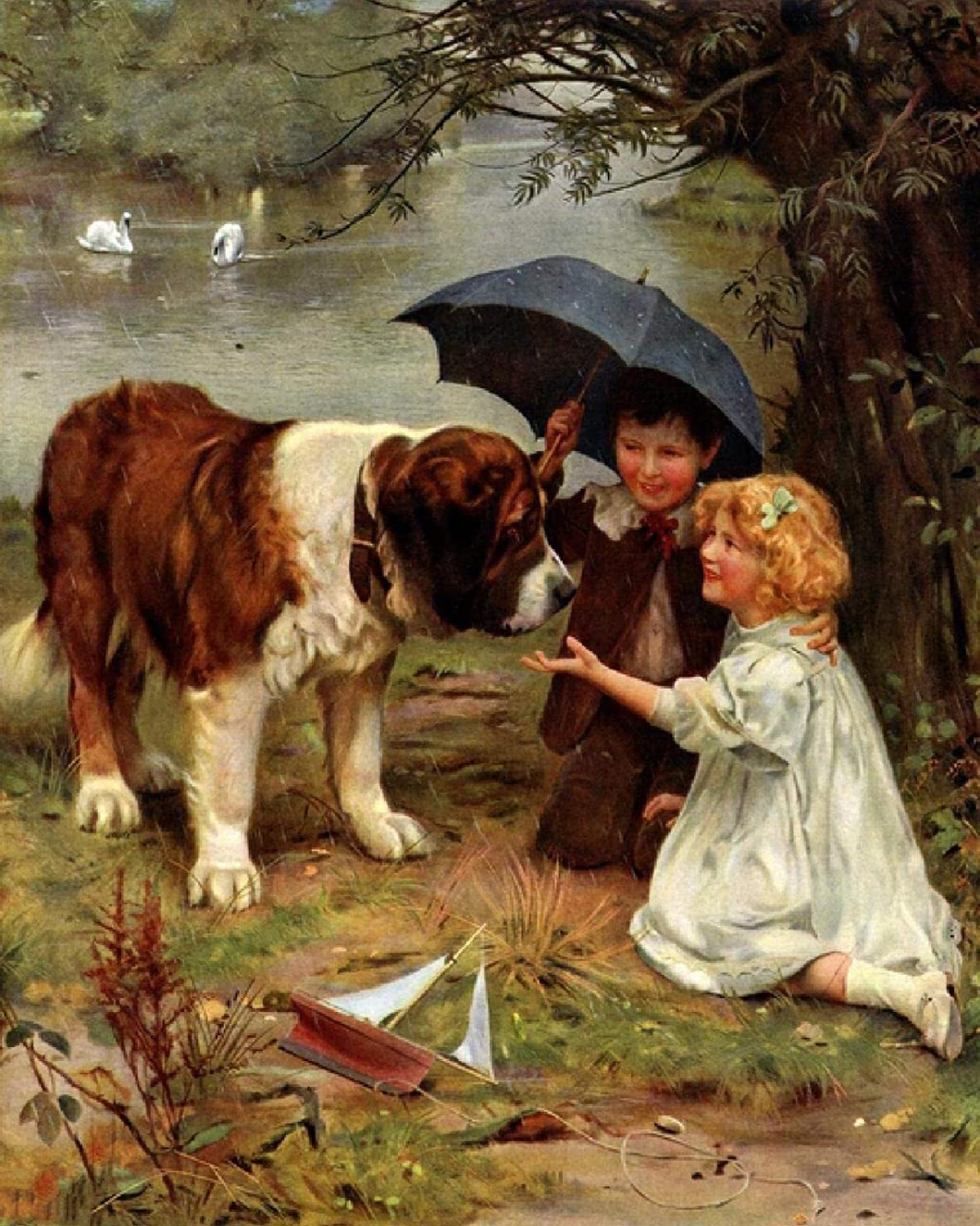 Victorian Little Girl by Arthur J. Elsley - Art Print