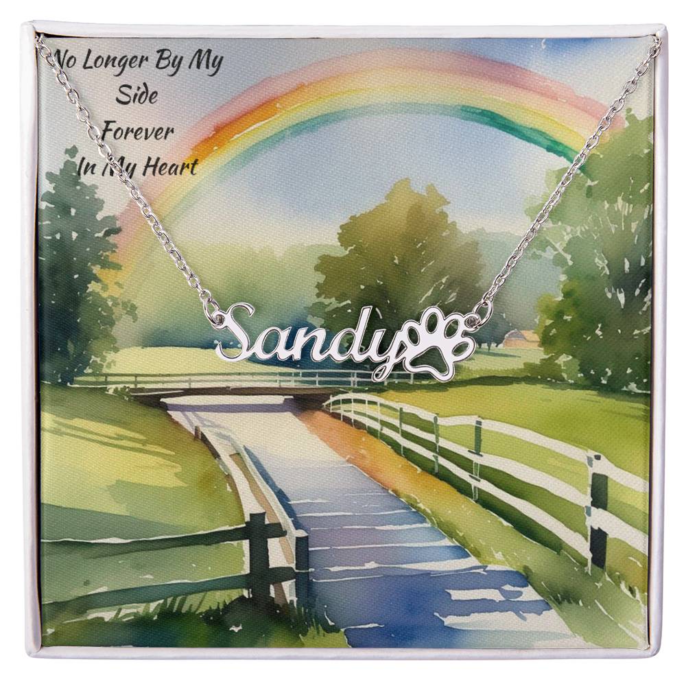 Custom Remembrance Necklace for Beloved Pet - Rainbow Bridge Memorial