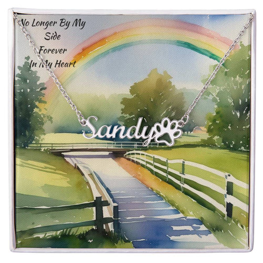 Custom Remembrance Necklace for Beloved Pet - Rainbow Bridge Memorial