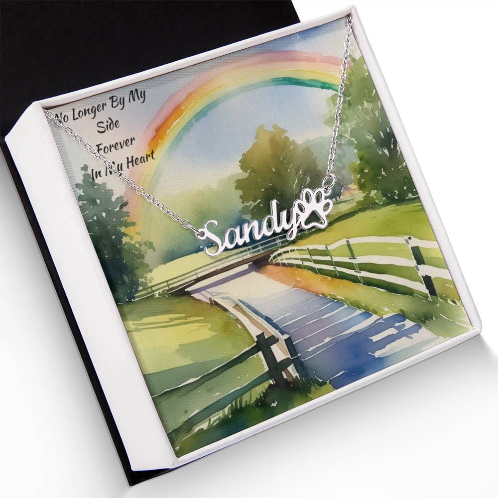 Custom Remembrance Necklace for Beloved Pet - Rainbow Bridge Memorial