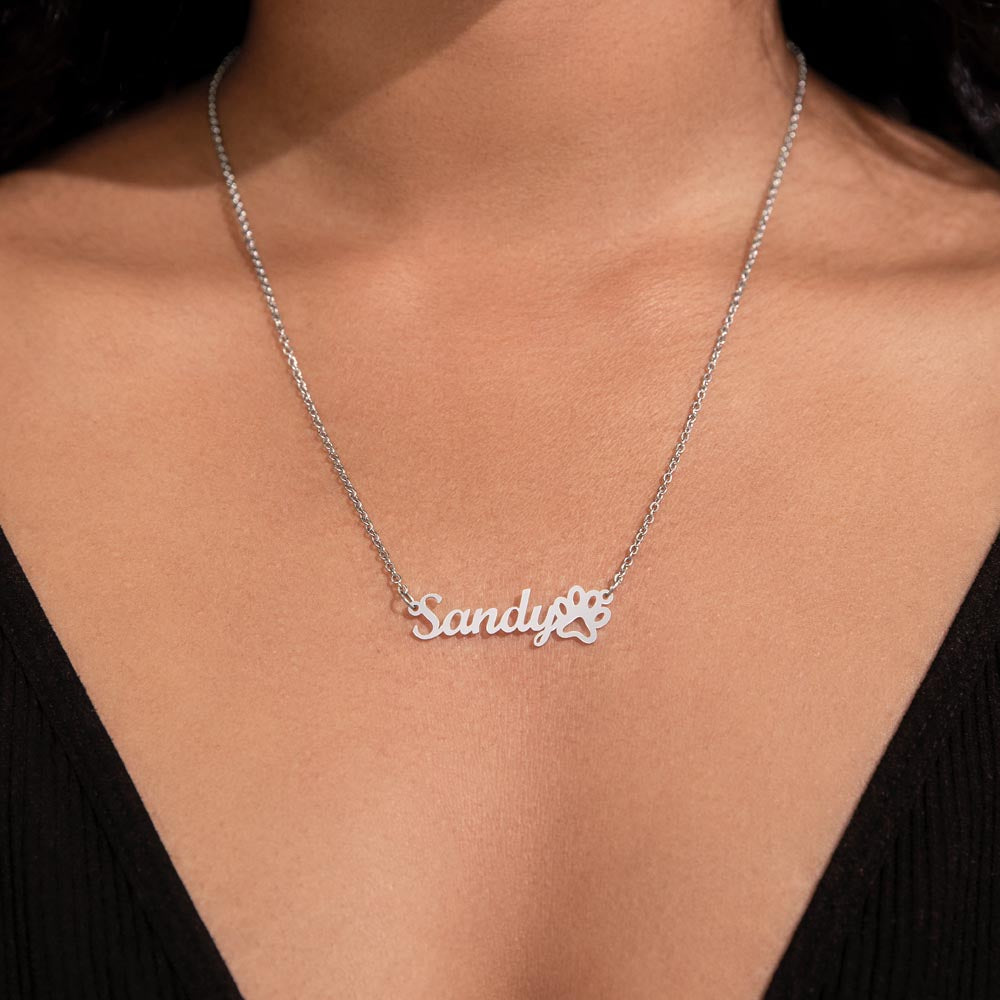 Customized Remembrance Name Necklace - Pet Memorial Jewelry - Rainbow Bridge Crossing for Best Friend -