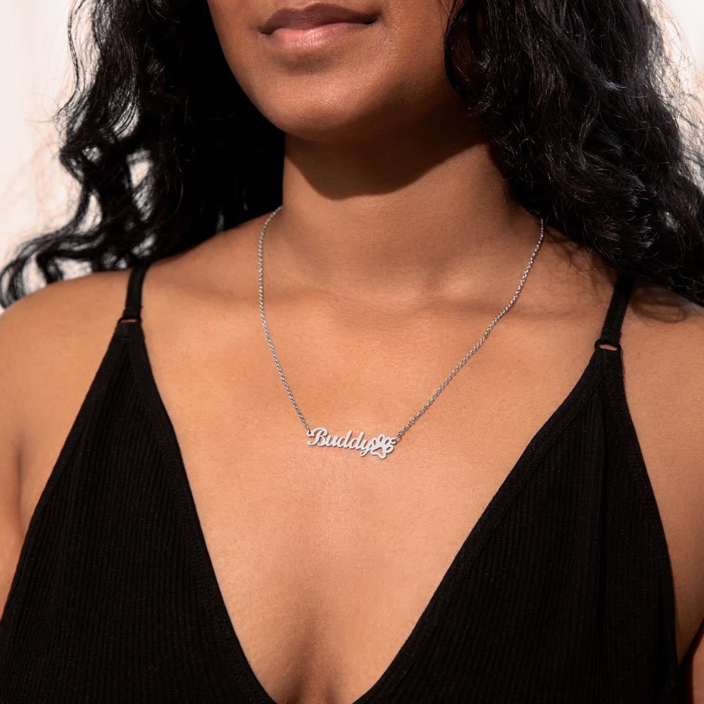 Personalized Pet Remembrance Necklace - Memorial to a Best Friend - No Longer By My Side, Forever In My Heart