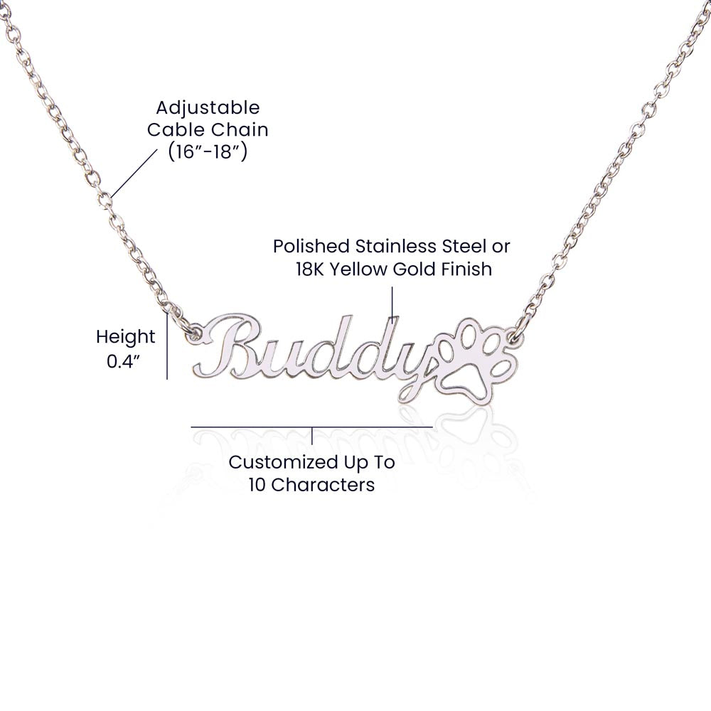 Personalized Pet Remembrance Necklace - Memorial to a Best Friend - No Longer By My Side, Forever In My Heart