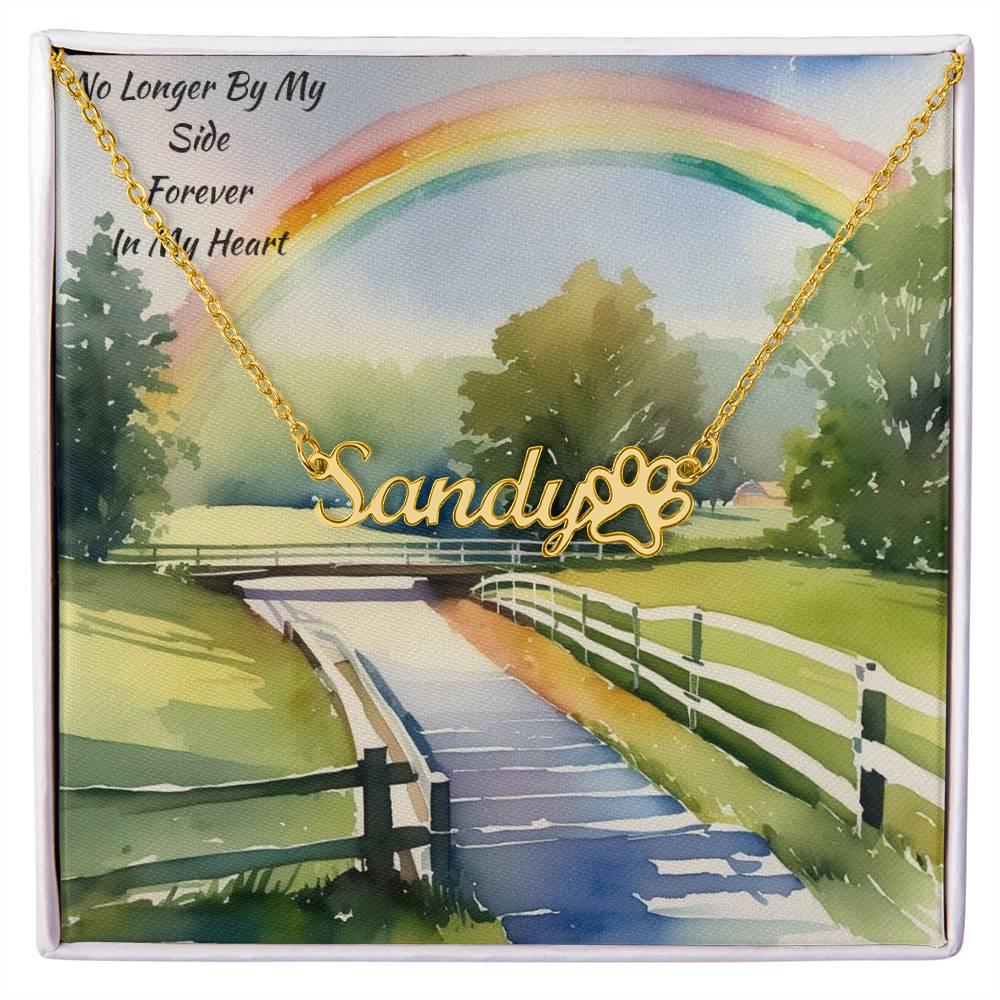 Custom Remembrance Necklace for Beloved Pet - Rainbow Bridge Memorial