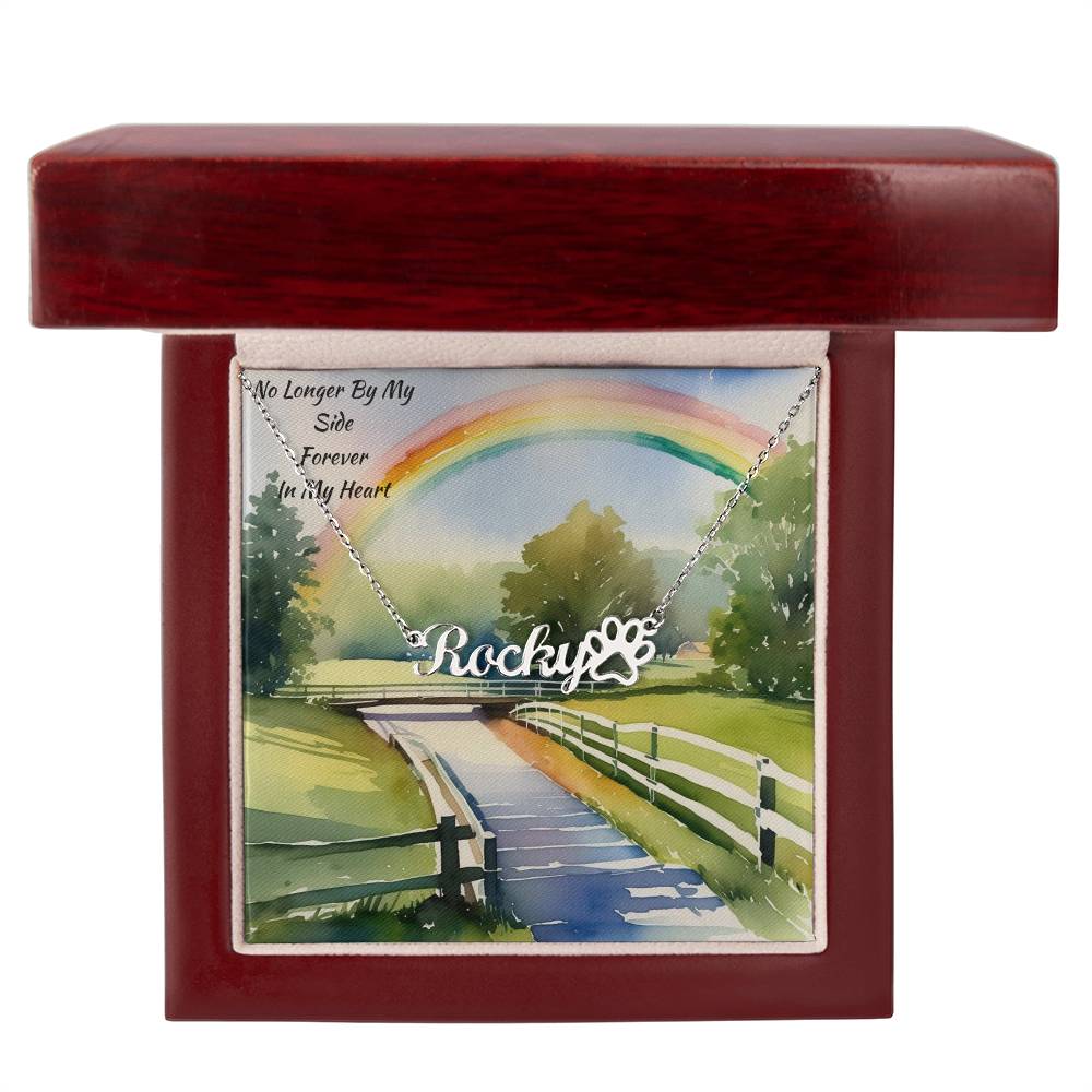 Custom Remembrance Necklace for Beloved Pet - Rainbow Bridge Memorial