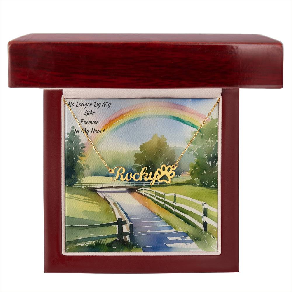 Custom Remembrance Necklace for Beloved Pet - Rainbow Bridge Memorial