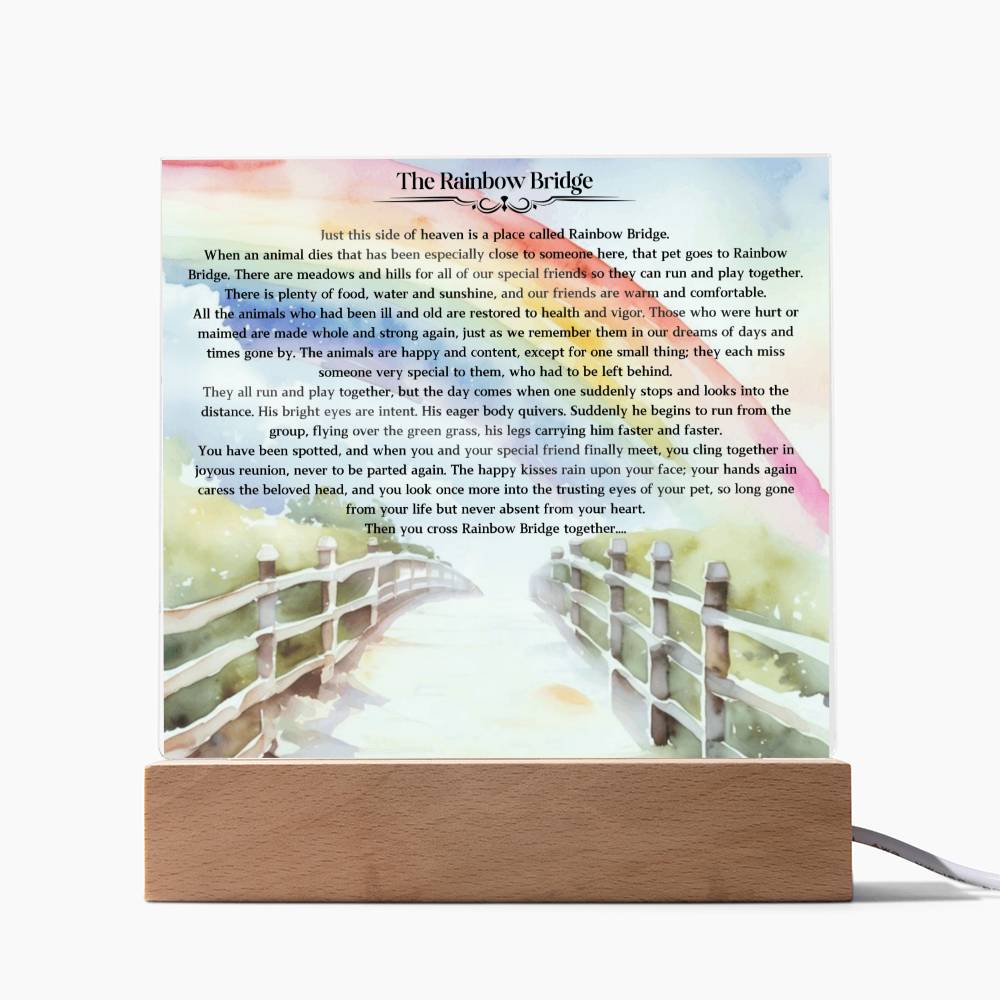 Square Acrylic Plaque - The Rainbow Bridge