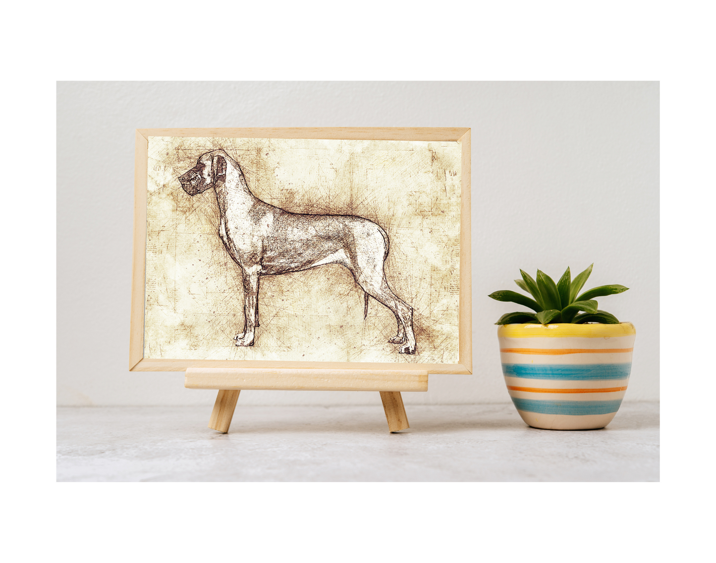 Great Dane Art Print - Da Vinci style Sketch - 11 x 14" UNFRAMED Print