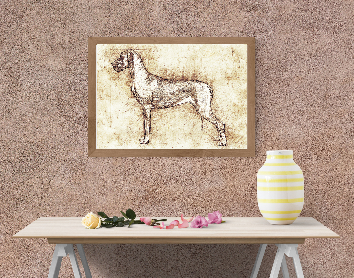 “Dog Breed Art Print – 11x14 Leonardo da Vinci Style Sketch – Choose Your Breed: Great Dane, Dachshund, Golden Retriever, German Shepherd, Aussie, Heeler & More”